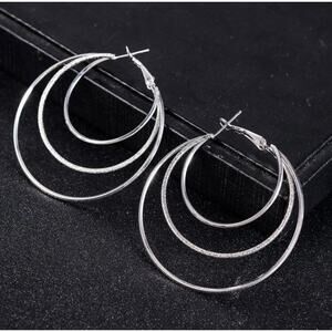 Silver Multi Hoop Earrings
